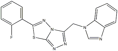 1-{[6-(2-fluorophenyl)[1,2,4]triazolo[3,4-b][1,3,4]thiadiazol-3-yl]methyl}-1H-benzimidazole,,结构式