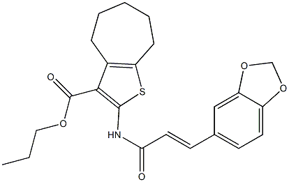 propyl 2-{[3-(1,3-benzodioxol-5-yl)acryloyl]amino}-5,6,7,8-tetrahydro-4H-cyclohepta[b]thiophene-3-carboxylate|