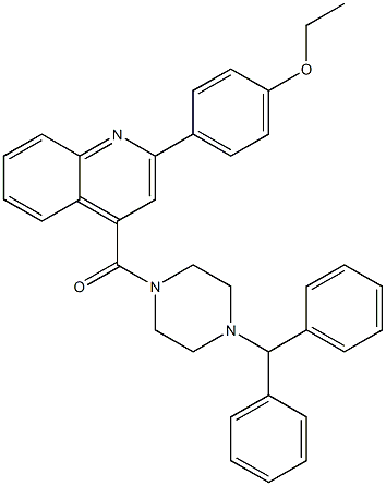 4-[(4-benzhydryl-1-piperazinyl)carbonyl]-2-(4-ethoxyphenyl)quinoline Struktur