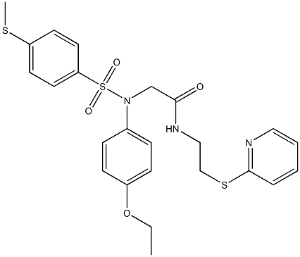 2-(4-ethoxy{[4-(methylsulfanyl)phenyl]sulfonyl}anilino)-N-[2-(2-pyridinylsulfanyl)ethyl]acetamide Struktur