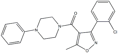 1-{[3-(2-chlorophenyl)-5-methyl-4-isoxazolyl]carbonyl}-4-phenylpiperazine Structure