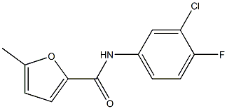 N-(3-chloro-4-fluorophenyl)-5-methyl-2-furamide Structure