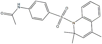 N-{4-[(2,2,4-trimethyl-1(2H)-quinolinyl)sulfonyl]phenyl}acetamide 化学構造式