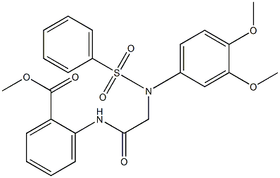 methyl 2-({[3,4-dimethoxy(phenylsulfonyl)anilino]acetyl}amino)benzoate Struktur
