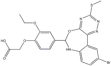 {4-[10-bromo-3-(methylsulfanyl)-6,7-dihydro[1,2,4]triazino[5,6-d][3,1]benzoxazepin-6-yl]-2-ethoxyphenoxy}acetic acid Structure