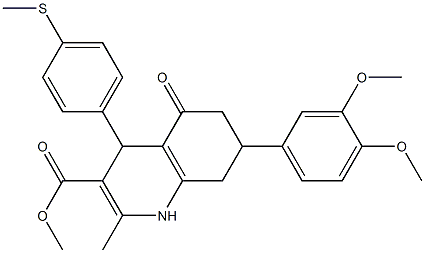 methyl 7-(3,4-dimethoxyphenyl)-2-methyl-4-[4-(methylsulfanyl)phenyl]-5-oxo-1,4,5,6,7,8-hexahydro-3-quinolinecarboxylate|