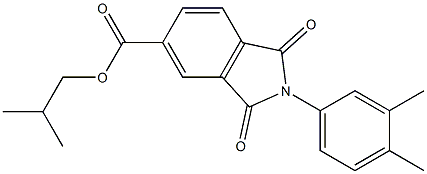 isobutyl 2-(3,4-dimethylphenyl)-1,3-dioxoisoindoline-5-carboxylate,,结构式
