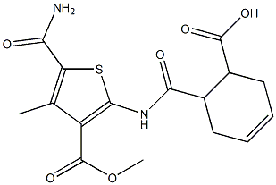 6-({[5-(aminocarbonyl)-3-(methoxycarbonyl)-4-methylthien-2-yl]amino}carbonyl)cyclohex-3-ene-1-carboxylic acid|