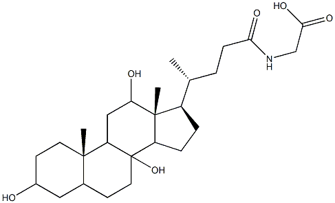 [(3,8,12-trihydroxy-24-oxocholan-24-yl)amino]acetate,,结构式