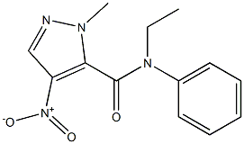 N-ethyl-4-nitro-1-methyl-N-phenyl-1H-pyrazole-5-carboxamide Struktur