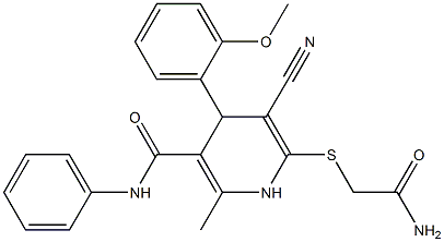 6-[(2-amino-2-oxoethyl)sulfanyl]-5-cyano-4-(2-methoxyphenyl)-2-methyl-N-phenyl-1,4-dihydro-3-pyridinecarboxamide