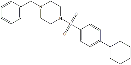 1-benzyl-4-[(4-cyclohexylphenyl)sulfonyl]piperazine Structure