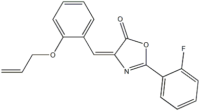 4-[2-(allyloxy)benzylidene]-2-(2-fluorophenyl)-1,3-oxazol-5(4H)-one 化学構造式