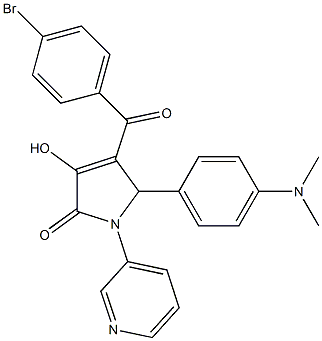 4-(4-bromobenzoyl)-5-[4-(dimethylamino)phenyl]-3-hydroxy-1-(3-pyridinyl)-1,5-dihydro-2H-pyrrol-2-one,,结构式