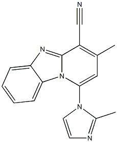 3-methyl-1-(2-methyl-1H-imidazol-1-yl)pyrido[1,2-a]benzimidazole-4-carbonitrile Structure