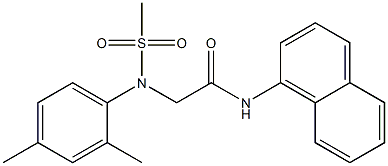 2-[2,4-dimethyl(methylsulfonyl)anilino]-N-(1-naphthyl)acetamide,,结构式
