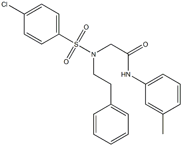 2-[[(4-chlorophenyl)sulfonyl](2-phenylethyl)amino]-N-(3-methylphenyl)acetamide,,结构式