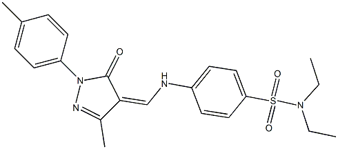 N,N-diethyl-4-({[3-methyl-1-(4-methylphenyl)-5-oxo-1,5-dihydro-4H-pyrazol-4-ylidene]methyl}amino)benzenesulfonamide,,结构式