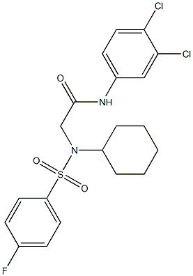 2-{cyclohexyl[(4-fluorophenyl)sulfonyl]amino}-N-(3,4-dichlorophenyl)acetamide Structure