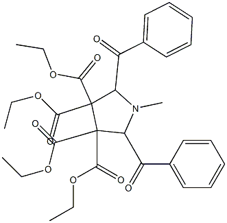 tetraethyl 2,5-dibenzoyl-1-methyl-3,3,4,4-pyrrolidinetetracarboxylate 结构式