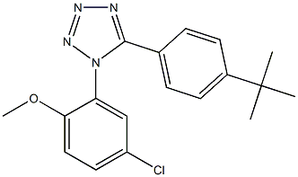 5-(4-tert-butylphenyl)-1-(5-chloro-2-methoxyphenyl)-1H-tetraazole,,结构式