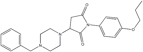 3-(4-benzyl-1-piperazinyl)-1-(4-propoxyphenyl)-2,5-pyrrolidinedione Structure