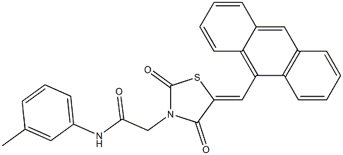  2-[5-(9-anthrylmethylene)-2,4-dioxo-1,3-thiazolidin-3-yl]-N-(3-methylphenyl)acetamide