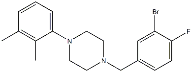 1-(3-bromo-4-fluorobenzyl)-4-(2,3-dimethylphenyl)piperazine,,结构式