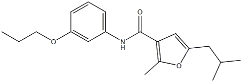 5-isobutyl-2-methyl-N-(3-propoxyphenyl)-3-furamide Struktur