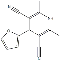 4-(2-furyl)-2,6-dimethyl-1,4-dihydropyridine-3,5-dicarbonitrile,,结构式