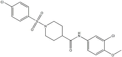 N-(3-chloro-4-methoxyphenyl)-1-[(4-chlorophenyl)sulfonyl]-4-piperidinecarboxamide Structure