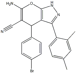  6-amino-4-(4-bromophenyl)-3-(2,4-dimethylphenyl)-1,4-dihydropyrano[2,3-c]pyrazole-5-carbonitrile