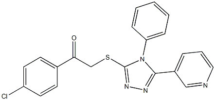 1-(4-chlorophenyl)-2-{[4-phenyl-5-(3-pyridinyl)-4H-1,2,4-triazol-3-yl]sulfanyl}ethanone 结构式