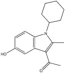1-(1-cyclohexyl-5-hydroxy-2-methyl-1H-indol-3-yl)ethanone Struktur