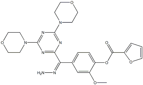 4-{2-[4,6-di(4-morpholinyl)-1,3,5-triazin-2-yl]carbohydrazonoyl}-2-methoxyphenyl 2-furoate,,结构式