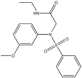 N-ethyl-2-[3-methoxy(phenylsulfonyl)anilino]acetamide 化学構造式