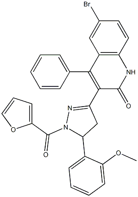  6-bromo-3-[1-(2-furoyl)-5-(2-methoxyphenyl)-4,5-dihydro-1H-pyrazol-3-yl]-4-phenyl-2(1H)-quinolinone