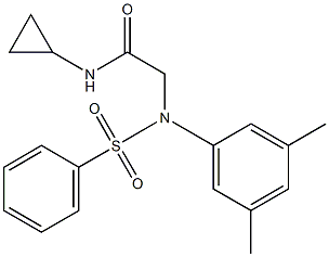 N-cyclopropyl-2-[3,5-dimethyl(phenylsulfonyl)anilino]acetamide Structure