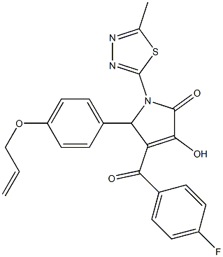 5-[4-(allyloxy)phenyl]-4-(4-fluorobenzoyl)-3-hydroxy-1-(5-methyl-1,3,4-thiadiazol-2-yl)-1,5-dihydro-2H-pyrrol-2-one 化学構造式