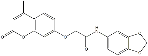 N-(1,3-benzodioxol-5-yl)-2-[(4-methyl-2-oxo-2H-chromen-7-yl)oxy]acetamide Structure