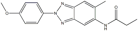 N-[2-(4-methoxyphenyl)-6-methyl-2H-1,2,3-benzotriazol-5-yl]propanamide,,结构式