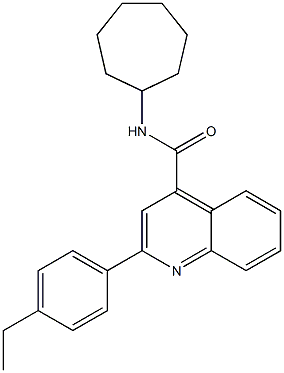 N-cycloheptyl-2-(4-ethylphenyl)-4-quinolinecarboxamide,,结构式