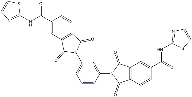 2-(6-{1,3-dioxo-5-[(1,3-thiazol-2-ylamino)carbonyl]-1,3-dihydro-2H-isoindol-2-yl}pyridin-2-yl)-1,3-dioxo-N-(1,3-thiazol-2-yl)-2,3-dihydro-1H-isoindole-5-carboxamide Structure