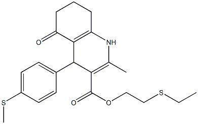 2-(ethylsulfanyl)ethyl 2-methyl-4-[4-(methylsulfanyl)phenyl]-5-oxo-1,4,5,6,7,8-hexahydro-3-quinolinecarboxylate Struktur