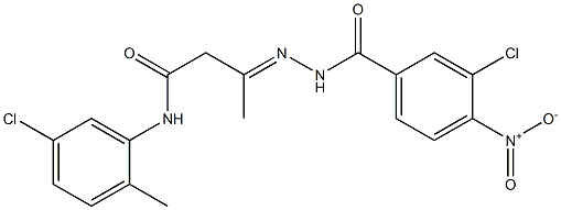 3-({3-chloro-4-nitrobenzoyl}hydrazono)-N-(5-chloro-2-methylphenyl)butanamide,,结构式