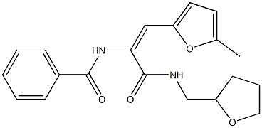 N-(2-(5-methyl-2-furyl)-1-{[(tetrahydro-2-furanylmethyl)amino]carbonyl}vinyl)benzamide Structure