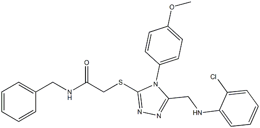 N-benzyl-2-{[5-[(2-chloroanilino)methyl]-4-(4-methoxyphenyl)-4H-1,2,4-triazol-3-yl]sulfanyl}acetamide Structure