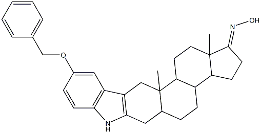 10-(benzyloxy)-12a,14a-dimethyl-3,3a,3b,4,5,5a,6,7,12,12a,12b,13,14,14a-tetradecahydrocyclopenta[5,6]naphtho[2,1-b]carbazol-1(2H)-one oxime Struktur