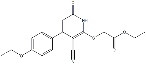 ethyl {[3-cyano-4-(4-ethoxyphenyl)-6-oxo-1,4,5,6-tetrahydro-2-pyridinyl]sulfanyl}acetate Structure
