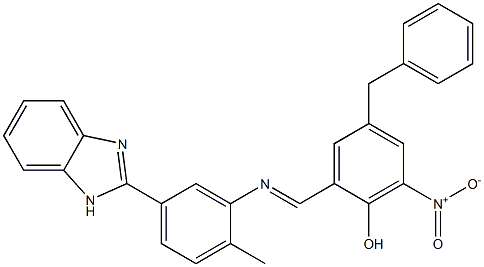 2-({[5-(1H-benzimidazol-2-yl)-2-methylphenyl]imino}methyl)-4-benzyl-6-nitrophenol